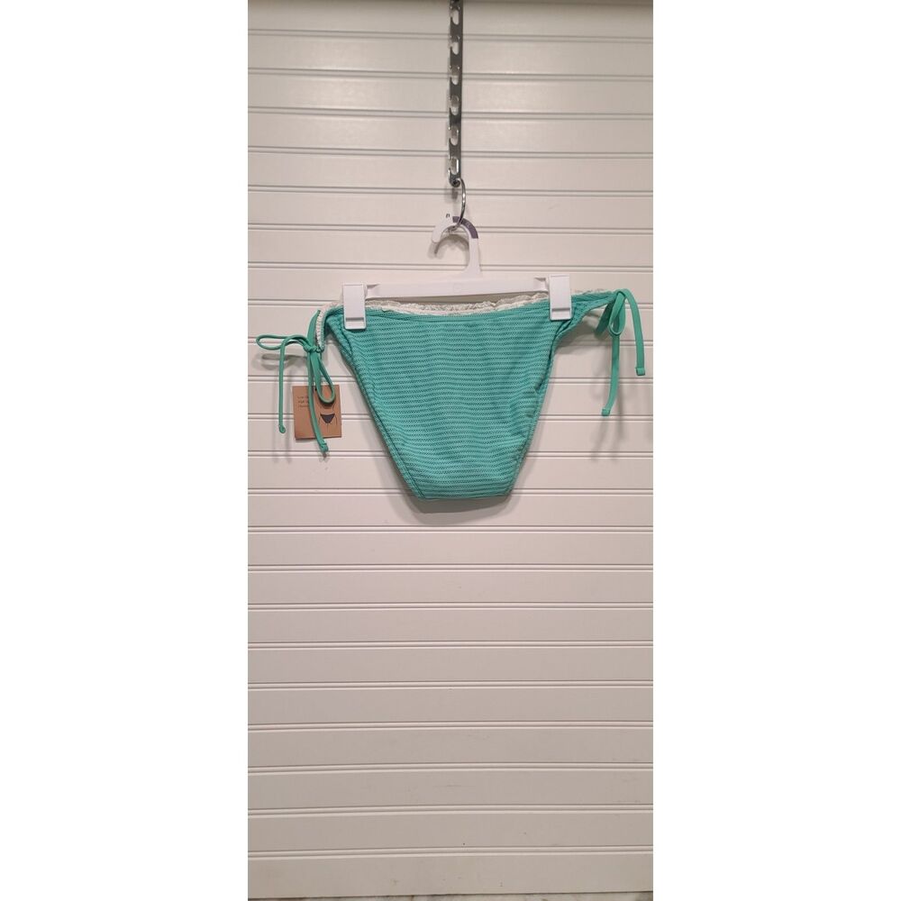 Shade & Shore Textured Turquoise Bikini Bottom W/Side Ties Size XL 16 NWT - Picture 2 of 5